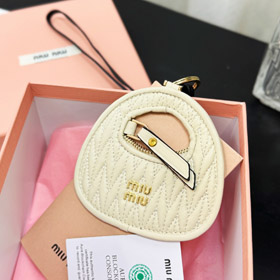 MIIUMIU letter leather embroidered bag hanging ornaments-0034  