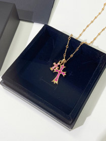 Chrome Heart Diamond Cross Necklace-0049  