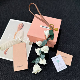 MIUMIU leather lily of the valley bag hanging lanyard pendant-0148