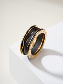Bulgari ceramic rose gold ring-0323  