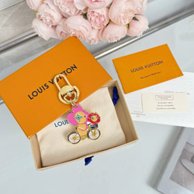 Louis Vuitton LV colorful metal engraving brand mascot keychain-0476  